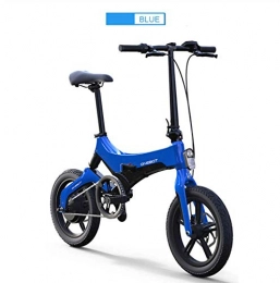 WXJWPZ Bici elettriches WXJWPZ Bicicletta Elettrica Pieghevole Mini Bici Elettrica Pieghevole da 16 Pollici Batteria al Litio 36V Nascosta nel Telaio 250w Ammortizzatore Posteriore del Motore della Ruota Posteriore, Blue