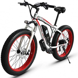 WXX Bici elettriches WXX Adulti Fat Tire MTB Elettrica, Lega di Alluminio da 26 Pollici off Road Bikes Neve 350W 48V 15AH al Litio della Batteria della Bicicletta Ebike 27 Costi 4.0 Ampia Rotella Ciclomotori, Bianca