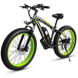 WXX Bici elettriches WXX Adulti Fat Tire MTB Elettrica, Lega di Alluminio da 26 Pollici off Road Bikes Neve 350W 48V 15AH al Litio della Batteria della Bicicletta Ebike 27 Costi 4.0 Ampia Rotella Ciclomotori, Verde