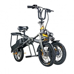 WZW Bici elettriches WZW 14 Pollici Mini Pieghevole Bicicletta Elettrica Creativo 350W A Tre Ruote Ebike 48V / 7, 2Ah Li-Ion Batteria Elettronico Bicicletta per Adulti Uomo da Donna (Taglia : 48v7.2ah)