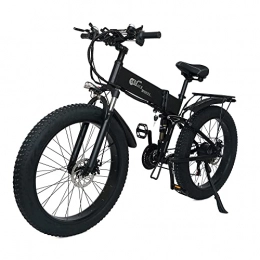 N\F Bici elettriches X26 26 pollici pieghevole mountain bike elettrica bici da neve per adulti, bici elettrica a 21 velocità con due batterie rimovibili da 10 AH (nero (batterie da 10 ah * 2))