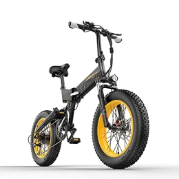 RICH BIT Bici elettriches X3000 bici elettrica pieghevole 20 pollici 4.0 Big Tire Snow Ebike 1000W Motor Full Suspension (giallo)