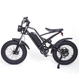JARONOON Bici elettriches YC-UM-01 Bicicletta montagna elettrica 20X4.0 Fat Bike Bicicletta neve 48V 22.5Ah Batteria di grande capacità Doppio Ammortizzatore (Black)