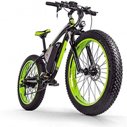 ZJZ Bici elettriches ZJZ Bicicletta elettrica da 1000W26 Pollici con Pneumatici Grassi 48V17.5AH Batteria al Litio MTB, Bici da Neve a 27 velocità / Mountain Bike Fuoristrada per Uomini e Donne Adulti (Colore: Verde)