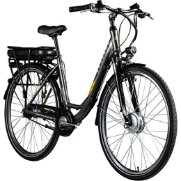 Zündapp Bici elettriches ZÜNDAPP Bicicletta elettrica 700c da donna Pedelec Z502 E da città, bicicletta olandese da 28" (grigio / arancione senza cestino)