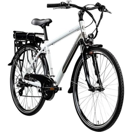 Zündapp Bici elettriches ZÜNDAPP E Bike 700c Bicicletta da trekking Pedelec Z802 Bicicletta elettrica 21 marce, ruota da 28 pollici (bianco / grigio, 48 cm)