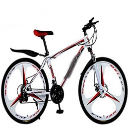WXXMZY Mountain Bike Biciclette Ibride da Uomo E da Donna, 21 Velocità-30 velocità, Ruote da 24 Pollici, Biciclette A Doppio Disco, più Colori (Color : White Red, Size : 24 Inches)
