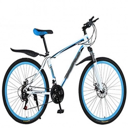 WXXMZY Mountain Bike Biciclette in Lega di Alluminio, Bici da Uomo E da Donna in Fibra di Carbonio, Freni A Doppio Disco, Mountain Bike Integrate Ultraleggere (Color : White And Blue, Size : 24 Inches)