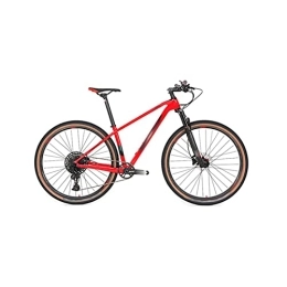 HESND Mountain Bike HESND ZXC Biciclette per Adulti Ruota in Alluminio Fibra di Carbonio Mountain Bike Freno a Disco Idraulico (Colore: Rosso, Taglia: M)