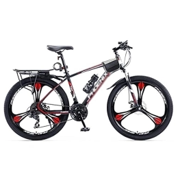 JAMCHE Bici JAMCHE Mountain bike da 27, 5 pollici per biciclette per uomo e donna con freno a doppio disco a 24 velocità per adulti con telaio in acciaio al carbonio / Rosso / 24 velocità