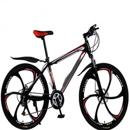 WXXMZY Mountain Bike Mountain Bike Da 26 Pollici A 21-30 Velocità | Mountain Bike Per Bicicletta Da Uomo E Donna Per Adulti | Mountain Bike Per Bicicletta Con Doppio Freno A Disco ( Color : Black red , Size : 24 inches )
