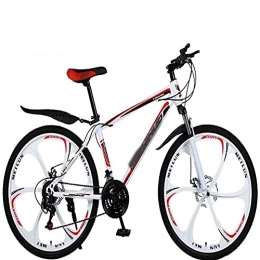 WXXMZY Mountain Bike Mountain Bike da 26 Pollici A 21-30 velocità | Mountain Bike per Bicicletta da Uomo E Donna per Adulti | Mountain Bike per Bicicletta con Doppio Freno A Disco (Color : White Red, Size : 24 Inches)