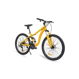  Bicicleta Bicycles for Adults Men's Steel Mountain Bike with Derailleur, Yellow (Color : Yellow, Size : Large)