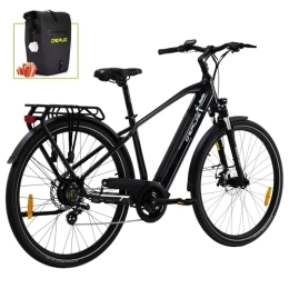 DERUIZ  DERUIZ Bicicleta eléctrica de 28 pulgadas, Rh 45 cm, bicicleta eléctrica para mujer, bicicleta de ciudad, 250 W, 40 N.m, motor BAFANG, batería de 48 V 13, 4 Ah