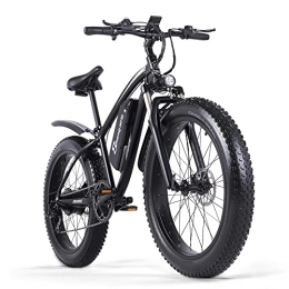 Shengmilo Bicicletas eléctrica Shengmilo-MX02S Bicicleta eléctrica de 26x4“, bicicleta de montaña de 7 velocidades, bicicleta de asistencia de pedal, batería de litio extraíble de 48V / 17Ah, doble freno de disco hidráulico (negro)