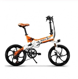 WXJWPZ Bicicleta WXJWPZ Bicicleta Elctrica Plegable 48V 8Ah Batera Oculta Bicicleta Elctrica Plegable Bicicleta Elctrica De 7 Velocidades con Borde Integrado, Orange