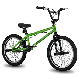 STITCH BMX Hiland Bicicleta BMX de 20 Pulgadas con Freno de Mano, Sistema de Rotor de 360°, Estilo Libre, 4 Clavijas de Acero, Rueda Libre, Color Verde para Niños y Niñas