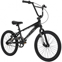 Huffy BMX Huffy Enigma Bicicleta BMX de 20 pulgadas, marco de aluminio, estilo carrera, color negro brillante