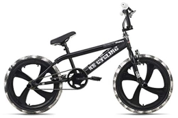 KS Cycling BMX KS Cycling Crusher Freestyle Bicicleta BMX (20''), Color, Unisex niños, Negro-Blanco, 20 Zoll, 28 cm