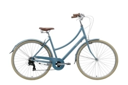 Bobbin Bicicleta Bobbin Brownie 7 Bicicleta holandesa vintage para adultos, bicicleta para hombres y mujeres, bicicleta S / M azul Moody (neumáticos crema arándanos)