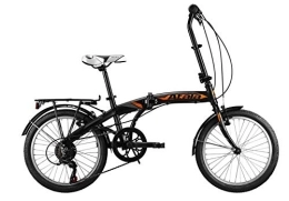 Atala Bicicleta Atala Modelo 2020 - Bicicleta plegable ultracompacta Blue Lake de 20 pulgadas, color negro y naranja, 6 velocidades