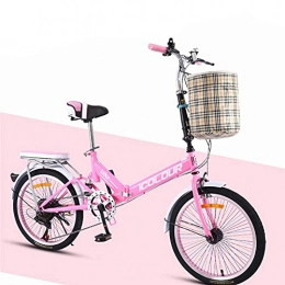 FEIFEI Bicicleta Bicicleta Plegable Para Adultos, bicicleta De Montaña De 20 Pulgadas, Bike Sport Adventure, Portátil, duradera, bicicleta De Carretera, Bicicleta De Ciudad / Pink / 20inch