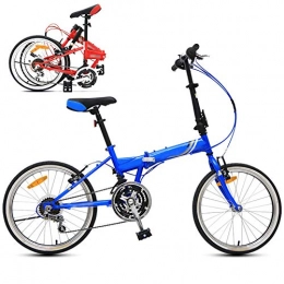 JI TA Bicicleta JI TA 20 Pulgadas Bici para Adulto, Bicicleta Juvenil Plegable para Niños y Niñas, 21 Velocidades Bici para Hombre y Mujerc, Montar al Aire Libre / Blue