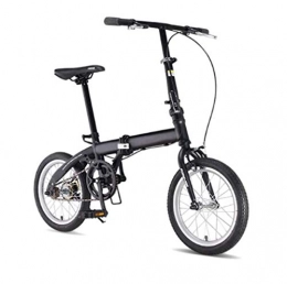 JI TA Bicicleta JI TA Bicicleta Plegable para Adultos Rueda De 16 Pulgadas Bici Mujer Retro Folding City Bike Velocidad única, Manillar Y Sillin Confort Ajustables, Capacidad 110kg / Negro