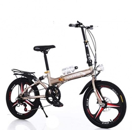 JI TA Bicicleta JI TA Bicicleta Plegable Unisex Adulto Aluminio Urban Bici Ligera Estudiante Folding City Bike con Rueda De 20 Pulgadas, Manillar Y Sillin Confort Ajustables, 6 Velocidad, Capacidad 1
