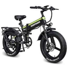 DEEPOWER  DEEPOWER H20pro Electric Bicycle, 250W 20" Fat Tire Folding Electric Bike with USB Port, 25KM / H, 48V 20Ah Removable Battery, 7-Speed Gears, Hydraulic Oil Brake, Snow Mountain EBike for Adults