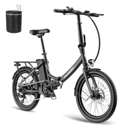 Fafrees  Fafrees Electric Bike, 20" Fat Tire Ebikes, 14.5AH 36V 250W Folding Electric Bikeswith UK plug, 55-110KM E Bike with SHIMANO 7 Speeds, City electric Mountain Bicycle for Adults (Black)