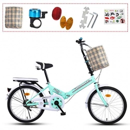WLGQ Folding Bike 20 Inch Bicycle Women's Lightweight Adult City Student Commuter Car 20 Inch Single Speed Folding Carrier Bicycle Bike