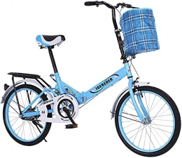 WLGQ Bike Adult Folding Bicycle, 20In Ultra-Light Portable Women's City Mountain Cycling Mini Compact Bike Urban Commuters Unique Foldable Pedal Blue, 20 in (Blue 20 in)