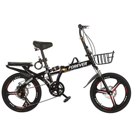 Bike Bike Bike Variable Speed Foldable Bicycle Men And Womenteens Student City Aluminum Alloy Wheel Double Disc Brake Double Shock Absorption 20 Inches Leisure Bicycle White Red Black