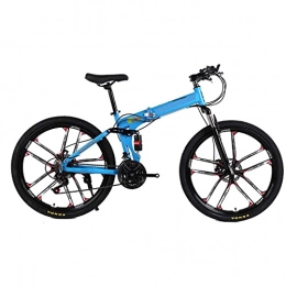 COUYY Bike COUYY Mountain bikes, folding double shock absorbers, double disc brakes mountain bikes for men and women, 21 speed, 24 inches