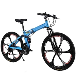 COUYY Folding Bike COUYY Variable Speed Folding Mountain Bike Student Sports Bicycle Shock Absorption Kid Bike Boys & Girls Double Disc 24 / 26Inch, 24 speed, 24 inches