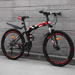 DERTHWER Folding Bike DERTHWER foldable bicycle 24 Inch Mountain Bike Foldable Variable Speed Dual Shock Absorber System Women And Men Outdoor Sports City Commuter Bike (Color : B)