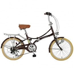 DERTHWER Folding Bike DERTHWER Folding bicycle Folding bicycle, adjustable seat height, three colors, rear frame can carry people, unisex bicycle, 20-inch 6-speed, (Color : Brown)