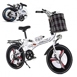 HUAQINEI Bike HUAQINEI Folding Adult Bike, 26-inch 6-Speed Adjustable Bike, Double-discbrake Shock Absorber Bike, Color Optional, Suitable for Boys and Girls (Including Gifts)