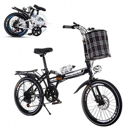 JYTFZD Folding Bike JYTFZD WENHAO Folding Adult Bicycle, 26-inch Variable Speed Portable Bicycle Shock Absorption Damping Front and Rear Double Disc Brakes Reinforced Frame Anti-skid Tires (Color : Black)