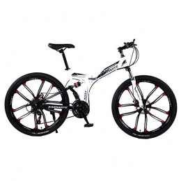 LIU Folding Bike LIU 24 / 26 Inch 21 / 24 / 27 Speed Bicycle Front And Rear Shock Absorber Mountain Bike Cross Country Bicycle Student BMX, 24inch, 24speed
