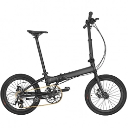 ZHANGOO Folding Bike ZHANGOO Black Mountain Bike 20 Inches Bicycle Folding Bike Anti-skid And Wear Resistant Tires, High Carbon Steel Frame And Comfortable Seat, Suitable For Sports On The Road