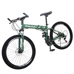 ZHANGOO Bike ZHANGOO Green Bicycle Ergonomic Mountain Bike, Comfortable And Beautifu, Small Space Occupation, Folding ​easy To Fold Anti-skid Tires, Suitable For Mountains And Streets(Size:27 speed)