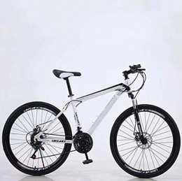 HUAQINEI Mountain Bike HUAQINEI Bicycle male and female professional aluminum alloy mountain bike 21-speed 26-inch bicycle, White
