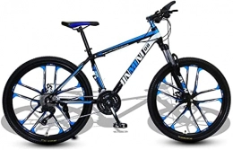 HUAQINEI Bike HUAQINEI Mountain Bikes, 24 inch mountain bike adult men and women variable speed transportation bicycle ten wheels Alloy frame with Disc Brakes (Color : Black blue, Size : 30 speed)