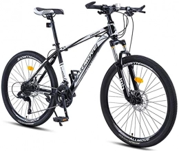 HUAQINEI Mountain Bike HUAQINEI Mountain Bikes, 24 inch mountain bike male and female adult variable speed racing ultra-light bicycle 40 wheels Alloy frame with Disc Brakes (Color : Black and white, Size : 21 speed)