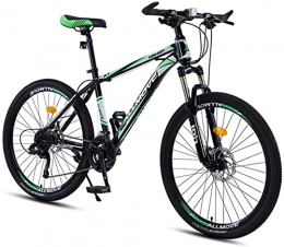 HUAQINEI Mountain Bike HUAQINEI Mountain Bikes, 24 inch mountain bike male and female adult variable speed racing ultra-light bicycle 40 wheels Alloy frame with Disc Brakes (Color : Dark green, Size : 30 speed)