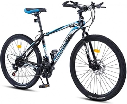 HUAQINEI Mountain Bike HUAQINEI Mountain Bikes, 24 inch mountain bike male and female adult variable speed racing ultra-light bicycle spoke wheel Alloy frame with Disc Brakes (Color : Black blue, Size : 21 speed)