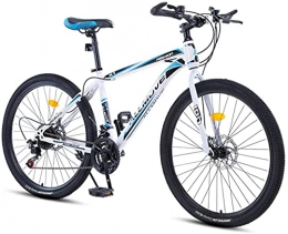 HUAQINEI Mountain Bike HUAQINEI Mountain Bikes, 24 inch mountain bike male and female adult variable speed racing ultra-light bicycle spoke wheel Alloy frame with Disc Brakes (Color : White blue, Size : 24 speed)