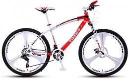 HUAQINEI Bike HUAQINEI Mountain Bikes, 26 inch mountain bike adult variable speed damping bicycle off-road double disc brake three-wheeled bicycle Alloy frame with Disc Brakes (Color : White Red, Size : 21 speed)